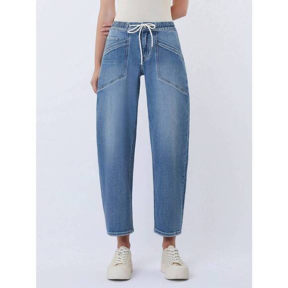 VERVET BY FLYING MONKEY Denim - NEW VERVET BY FLYING MONKEY pull on waistband barrel jeans in medium wash